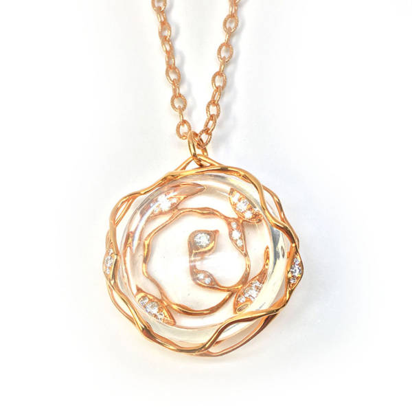 Rose Gold & Diamond necklace Robert's Fine Jewelry Houston