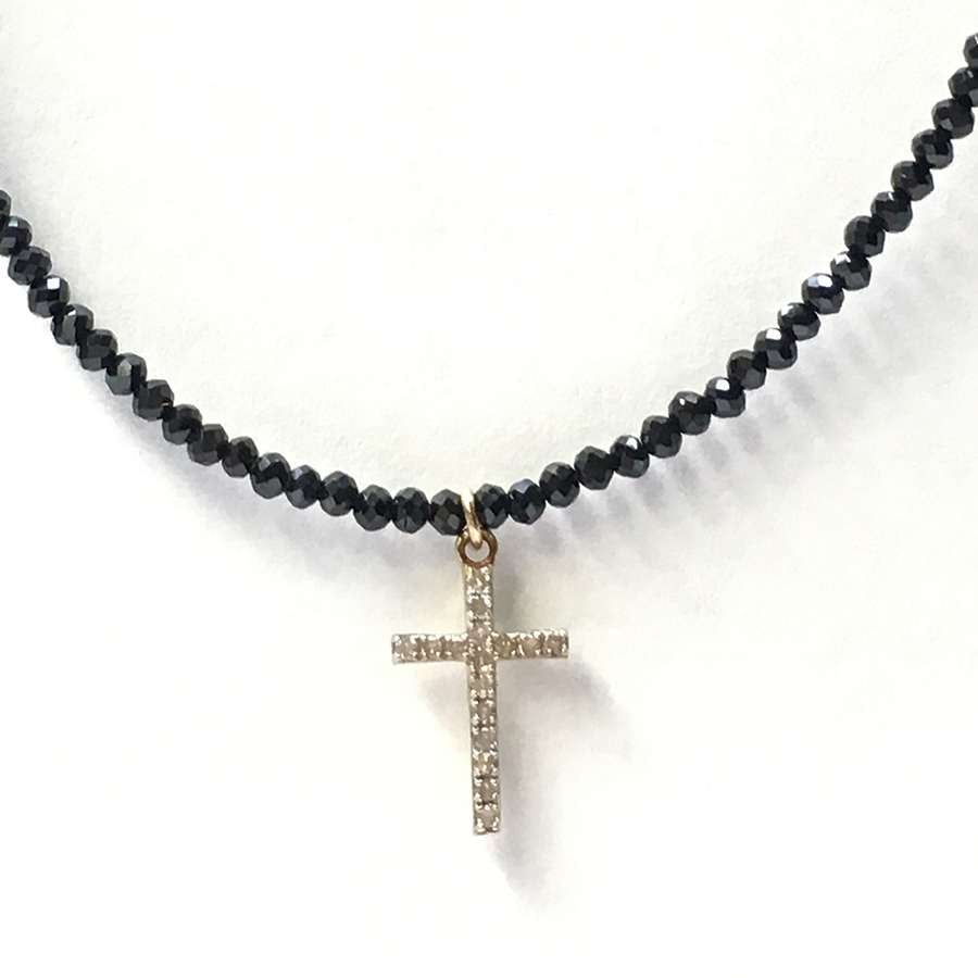 Diamond Cross & Spinel Necklace - Robert's Fine Jewelry - Houston